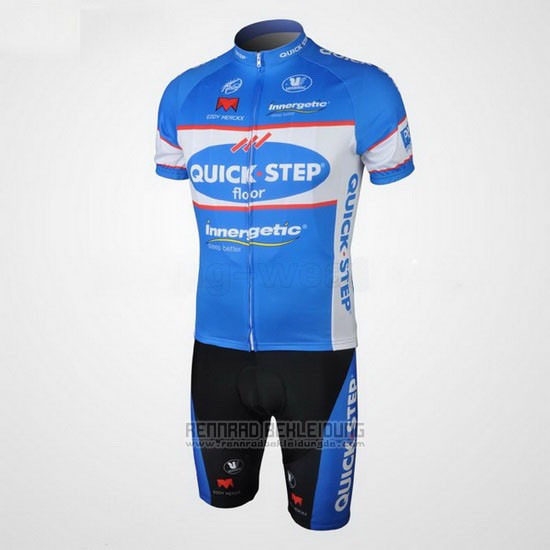 2010 Fahrradbekleidung Quick Step Floor Azurblau Trikot Kurzarm und Tragerhose - zum Schließen ins Bild klicken